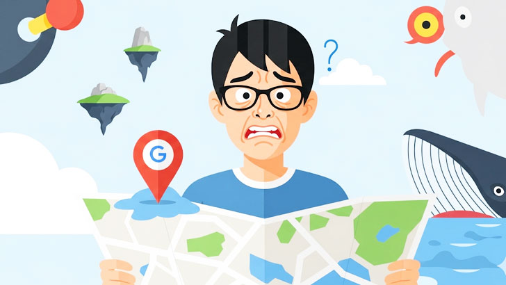 AIが提案した意外すぎる昼寝スポット候補に困惑するユーザーのイラスト